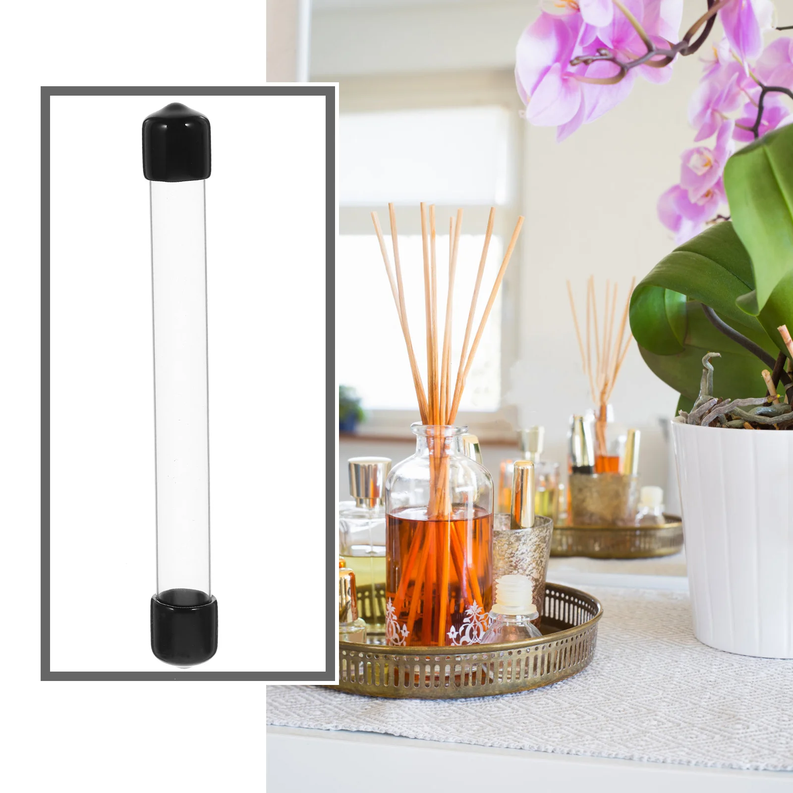 6 шт. канистра из агарового дерева жесткие трубки для хранения прозрачные круглые