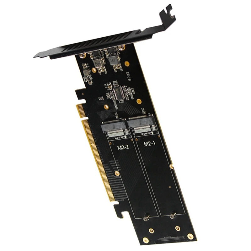 

JEYI Ihyper M.2 X16 TO 4X NVME PCIE3.0 GEN3 X16 NVME Four-Disk SSD PCI-E VROC Card PCIE Signal Split Array Card