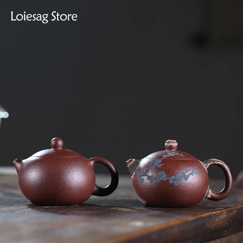 

Loiesag 160ml Yixing Authentic Raw Ore Clay Purple Clay Teapot Handmade Ball Shape Effluent Kung Fu Tea Set Xi Shi Zisha Tea Pot