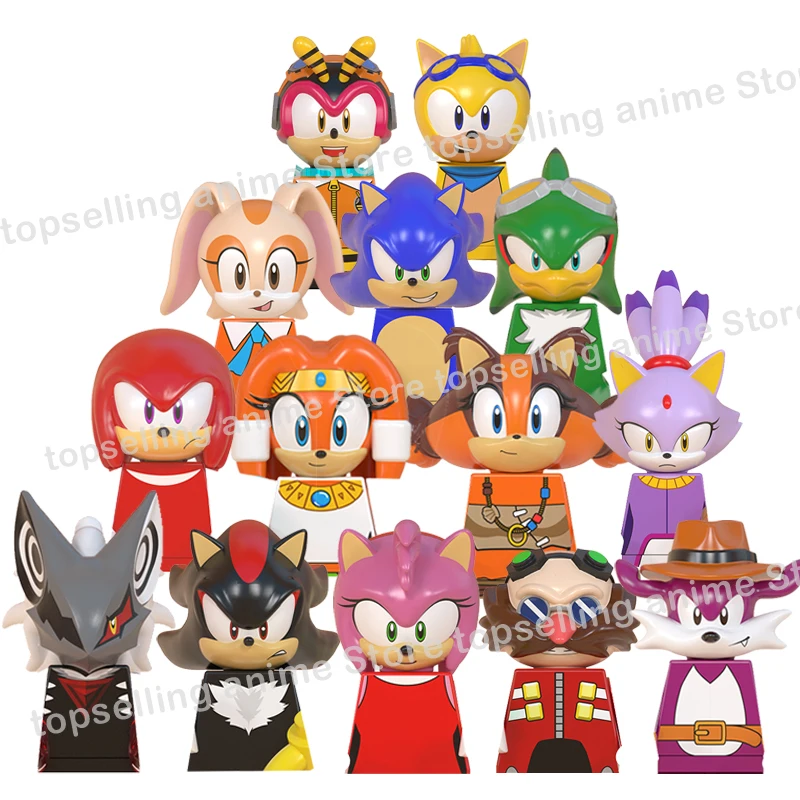 

WM6086 WM6087 WM6088 LG1001 anime bricks Sonic Amy Rose Ray Storm Shadow building blocks mini action toy figure Children gifts