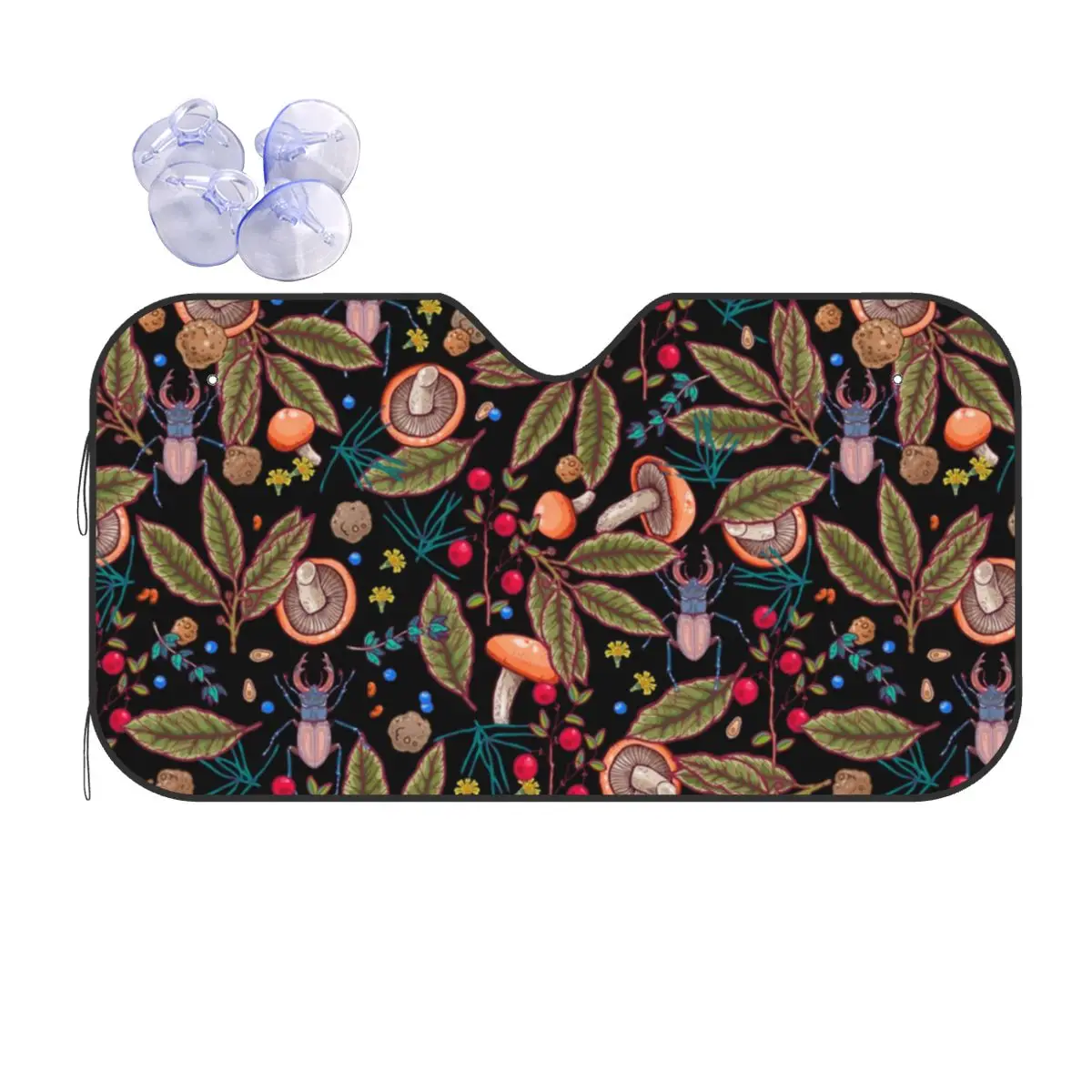 

Tropical Forest Mushrooms Sunshade Windscreen Awesome Cover Front Block Window 70x130cm Car Sunshade UV Protector