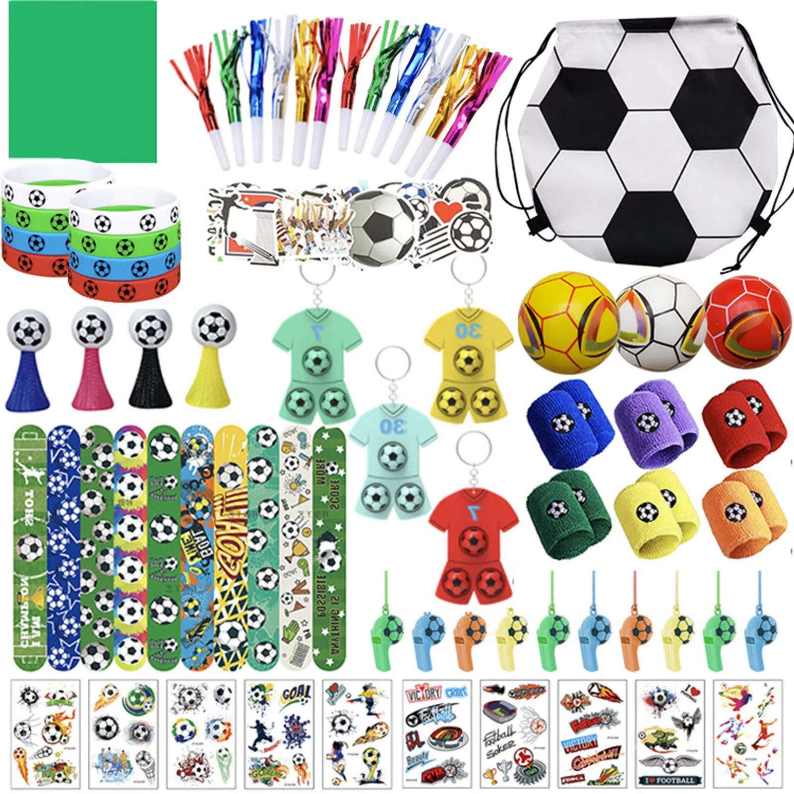 

122Pcs Soccer Party Favors Football World Soccer Decoration Bracelet Kids Football Theme Sports Birthday Party Supplies Boys Toy