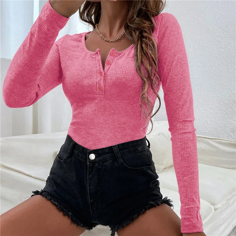 

Autumn T-Shirts Elastic T Shirt Women Sexy Slim Crop Top Ribbed Long Sleeve O-Neck Tops Grunge Tee Korean Tshirt Femme Clothes
