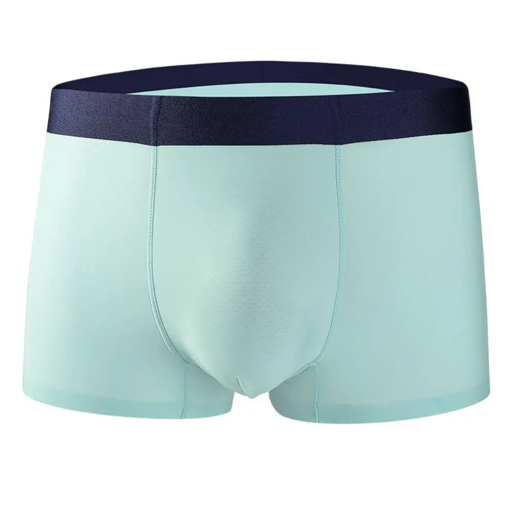 

Ice Silk Flat Corner Boxer Shorts Men'S Underwear Soft Comfortable Quick Drying See Through Trunk Panties Underpants