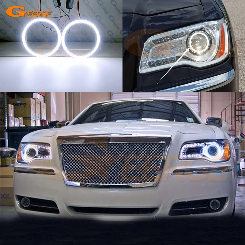 

Для Chrysler 300 C S Srt8 300c 2011-2019 отличный ультра яркий COB светодиодный комплект «ангельские глазки» Halo Rings Light Автомобильные аксессуары