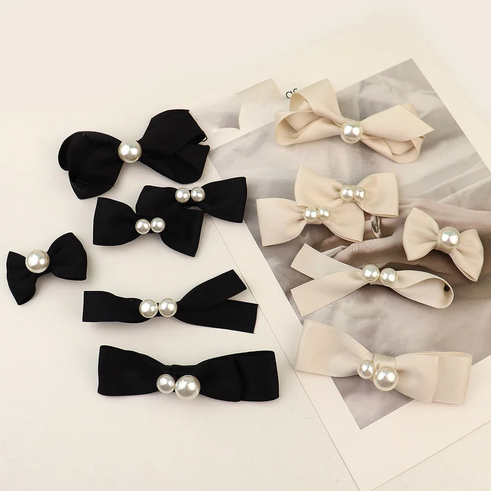 

1Pc /1Pair France Bow Pearl Hair Accessories Hair Clip Pins Elegant Daily Bowknot Imitation Pearl Headwear Barrettes Spring Clip
