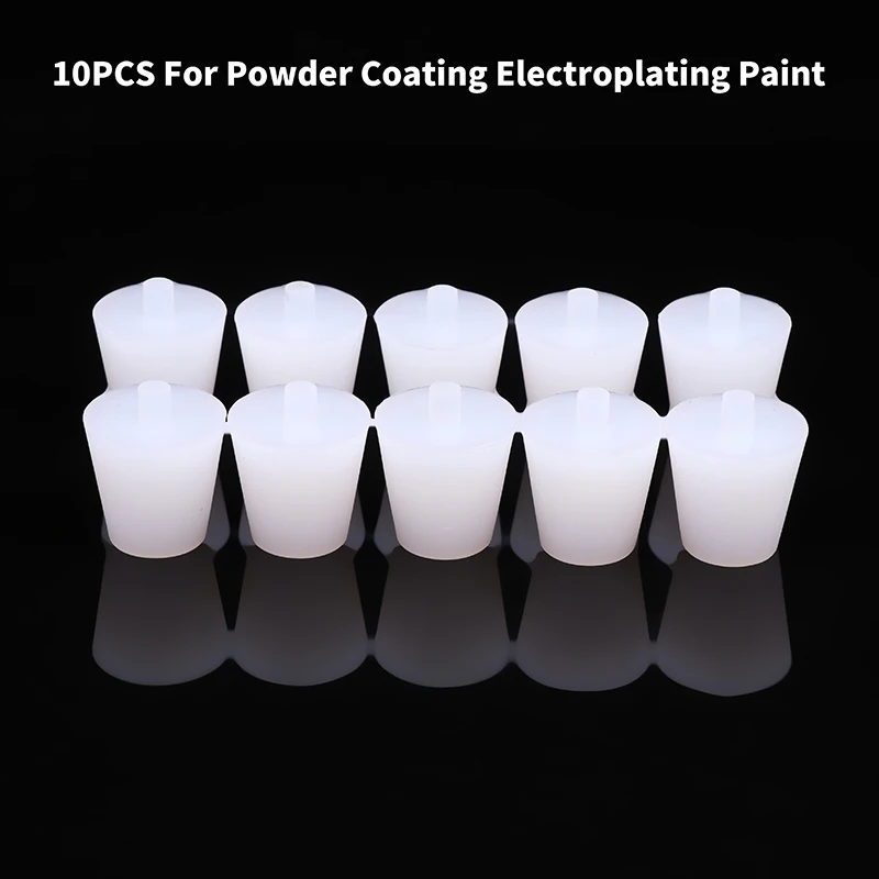 

10Pcs Conical Silicone Stopper High Temp Plugs Sealing Tapered Stopper Plug For Powder Coating Electroplating Paint
