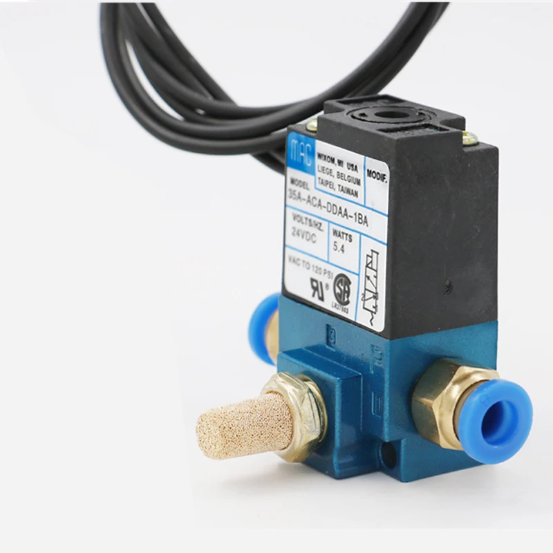 

DC12V MAC 3 Port Electronic Boost Control Solenoid Valve 35A-ACA-DDBA-1BAFittings Dia 6mm With Brass Silencer