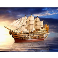 5d diy diamond painting the ship at sea full drill by number kits craft decor by skryuie diy craft arts decorations
