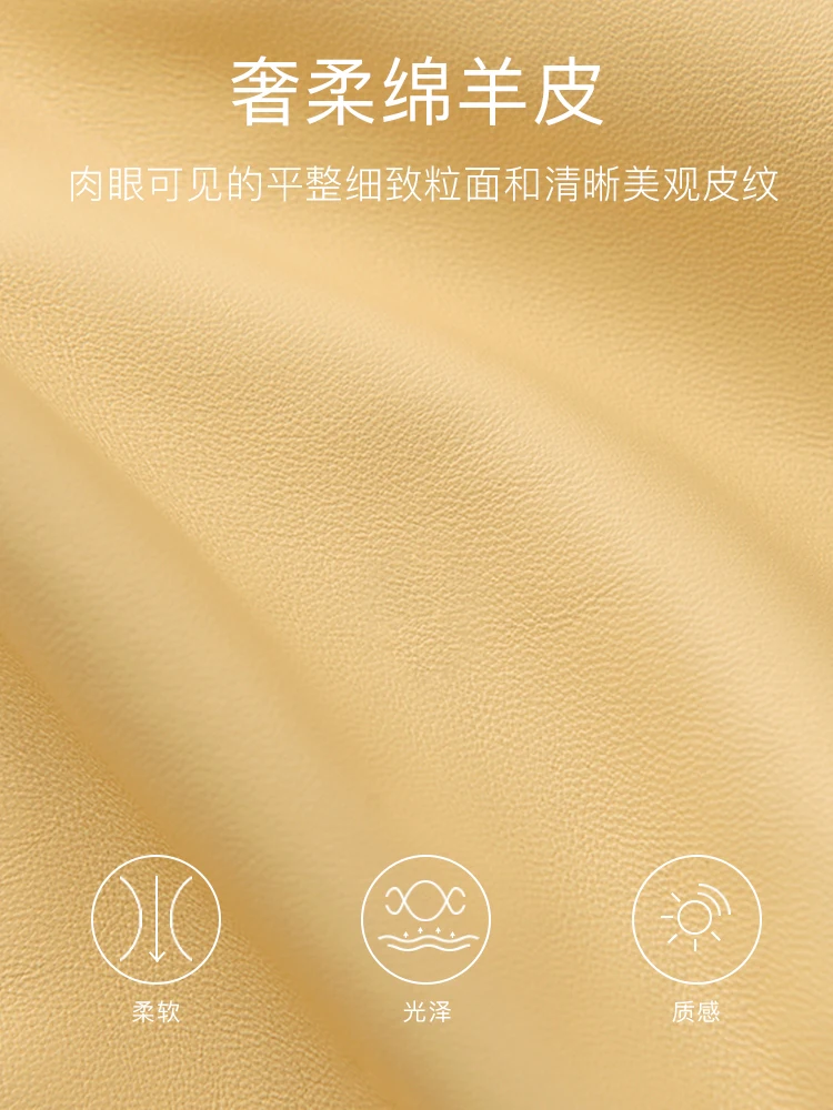 Design Autumn 2022 New Leather Jacket Women  Sheepskin Crop Top Vintage  Single Breasted  Casaco Feminino  Genuine Leather