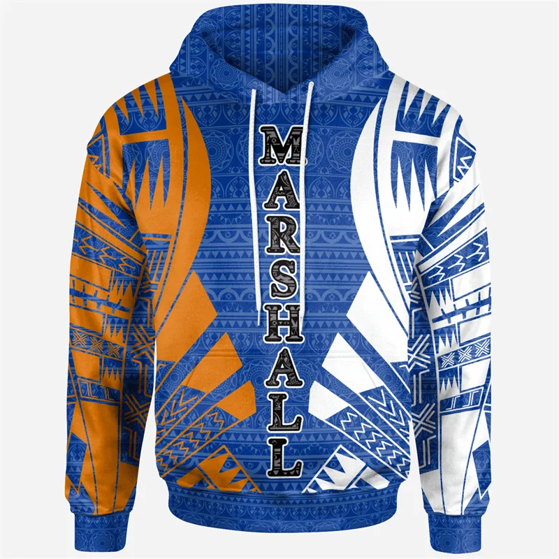 3D The Republic-of Marshall Islands Map Flag Printing Hoodies Coat Of Arms Graphic Hooded Sweatshirts Pullovers