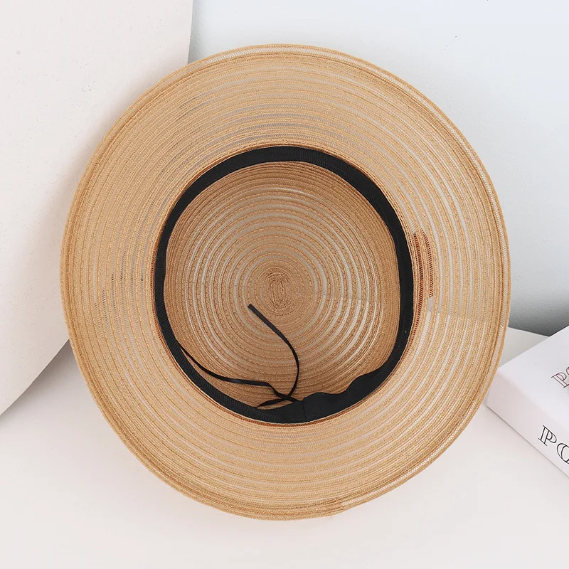 Фото MAXSITI U летняя дышащая Солнцезащитная шляпа Sombreros для женщин Складная пляжная шляпа в рыбацком стиле черная соломенная шляпа Панама Кепка №5