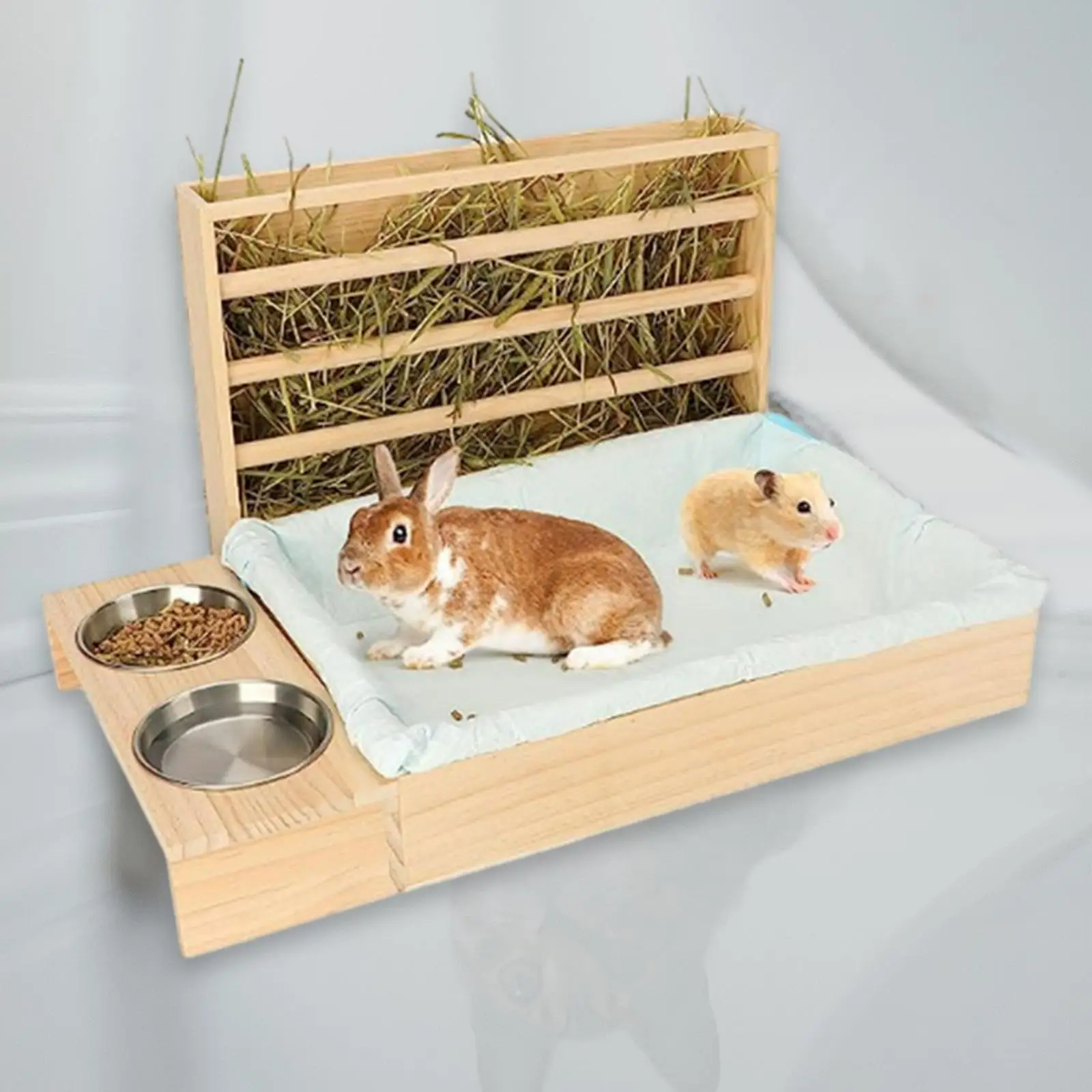

Bunny Feeder Manger Hay Container Food Dispenser Feeding Manger Multipurpose