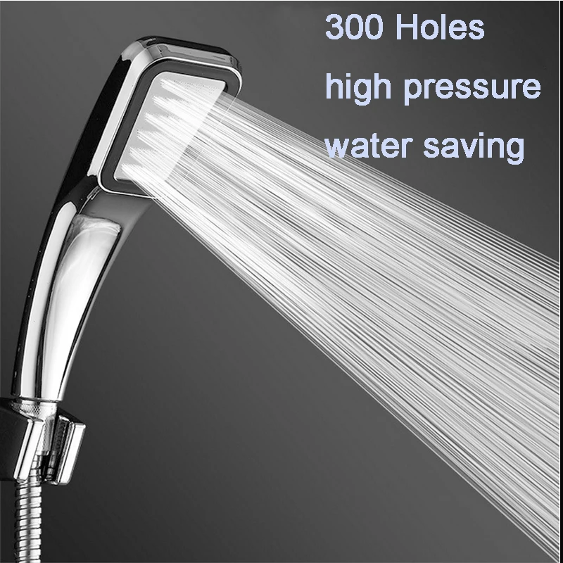 shower head high pressure 300 holes rain shower water saving one key to stop water nozzle bathroom accessories chuveiro free global shipping