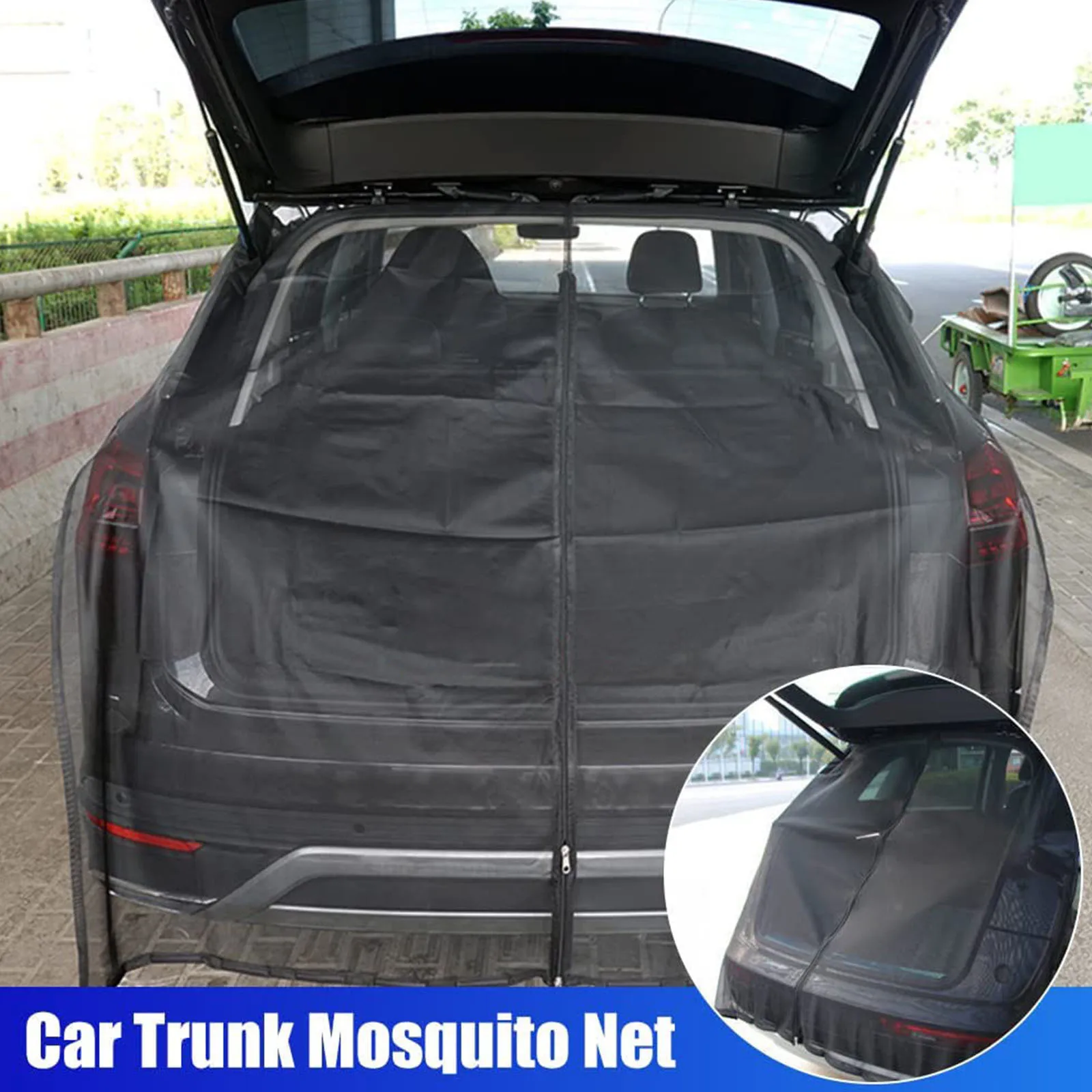 

Trunk Sunshade Cover Mesh Car Mosquito Net Outdoor Camping Accessories UV Protection SUV Boot Door Privacy Magnetic Curtains