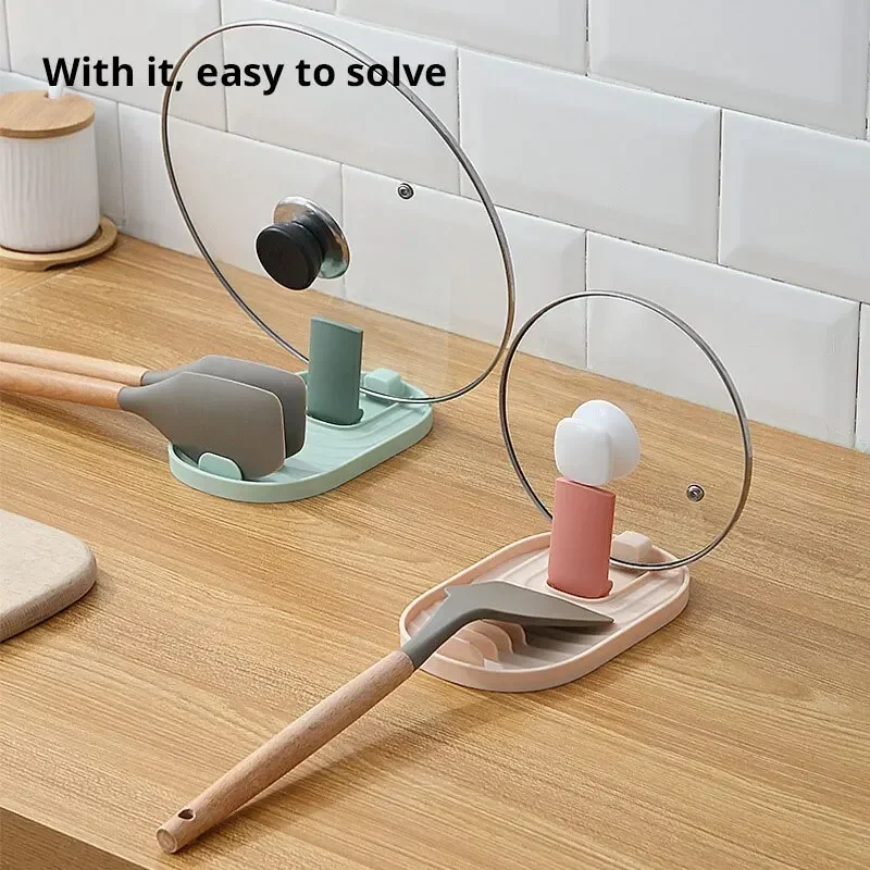 

Plastic Spatula Holder Rests Silicone Nordic Style Pot Lid Shovel Storage Rack Practical Multifunctional Kitchen Supply Non Slip