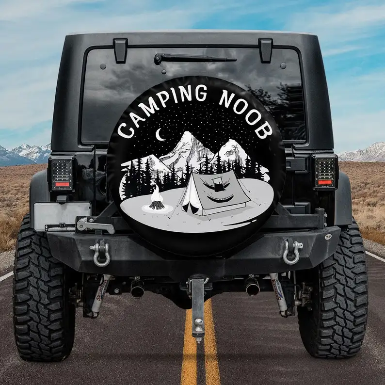 

Camping Noob Spare Tire Cover For Car - Car Accessories, Custom Spare Tire Covers Your Own Personalized Design, Tire Protectors