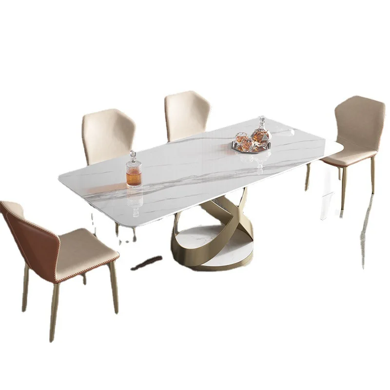 

High quality Slate Light Luxury High-End Simple Nordic Small Living Room Dining Table dining table set 6 chairs muebles
