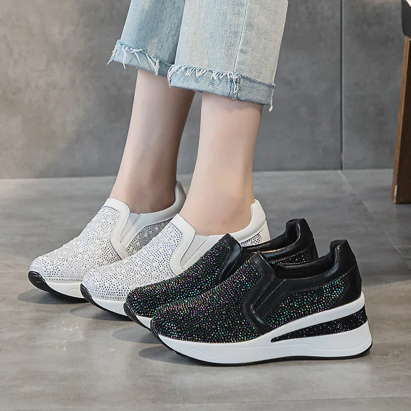 CLAIAMI женская обувь Бриллиантовая планшетовая повседневная для женщин слипоны