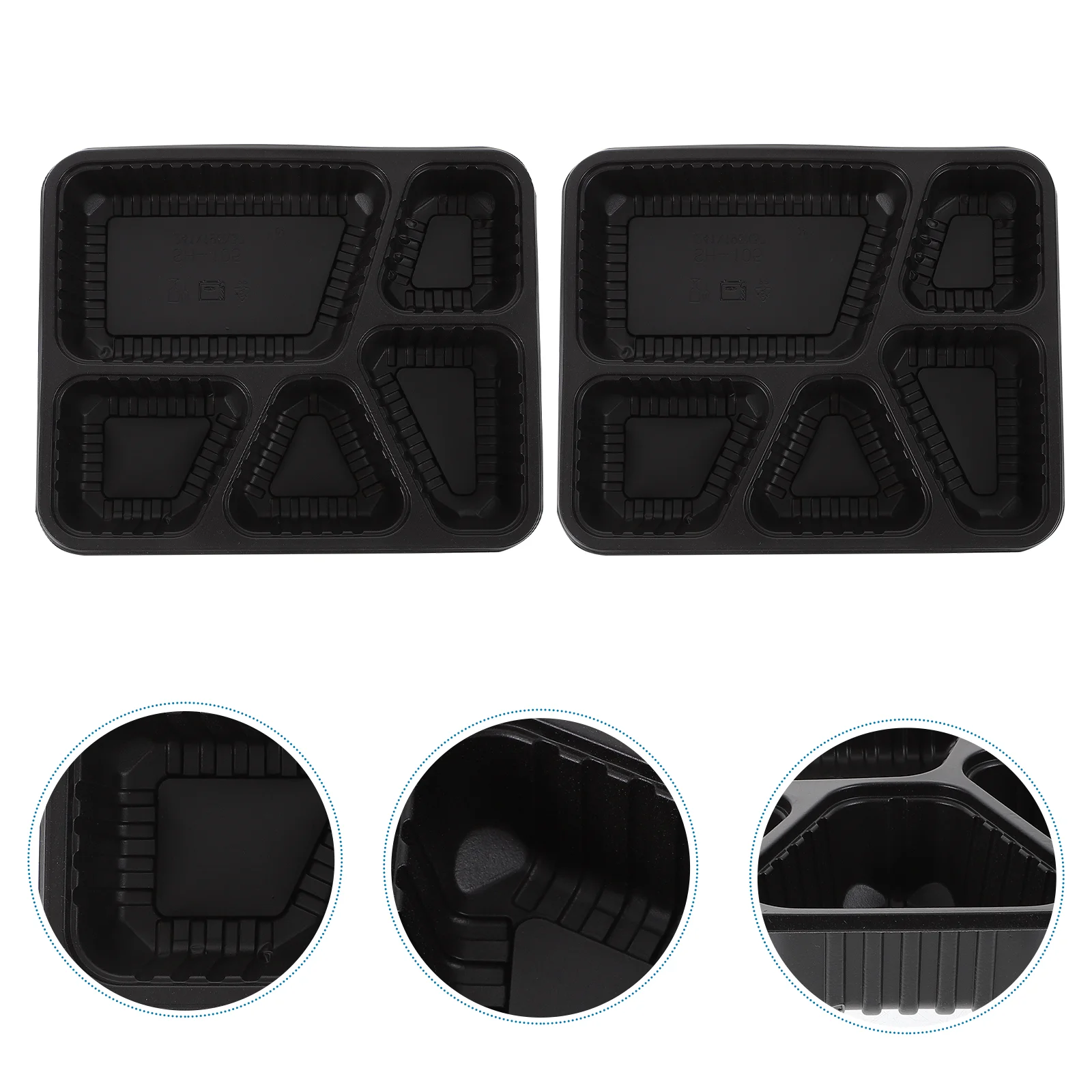 

30pcs Meal Prep Containers with Lids 5 Compartment Storage Bento Boxs Microwave Safe ( Black )