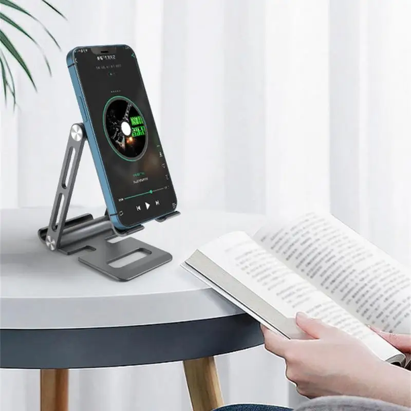 

Aluminum Alloy Mobile Phone Holder Convenient Universal Adjustable Cell Phone Stand Folding Desktop Bracket Mobile Phone Bracket