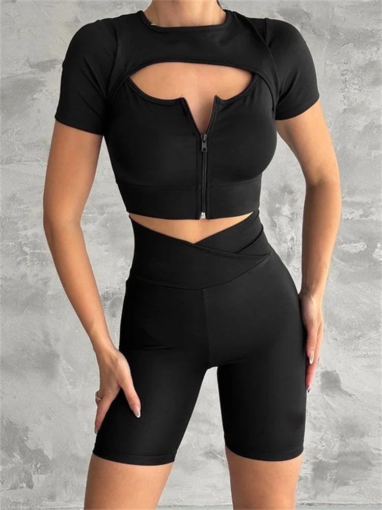 Tossy контрастный лоскутный комплект из 2 предметов шорты спортивный костюм