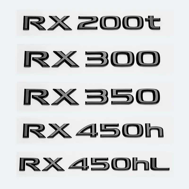 

3D Glossy Black Letters RX200t RX270 RX300 RX350 RX450h RX450hL HYBRID Emblem for LEXUS Car Fender Trunk Rear Logo Sticker