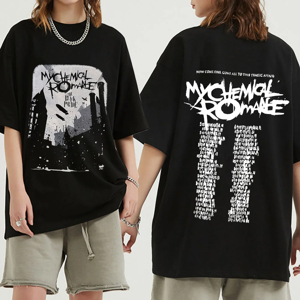 

My Chemical Romance 2007 Tour Double Sided Print T Shirt Candle Punk Band Sign Tops Short Sleeve Homme Cotton Harajuku Tees