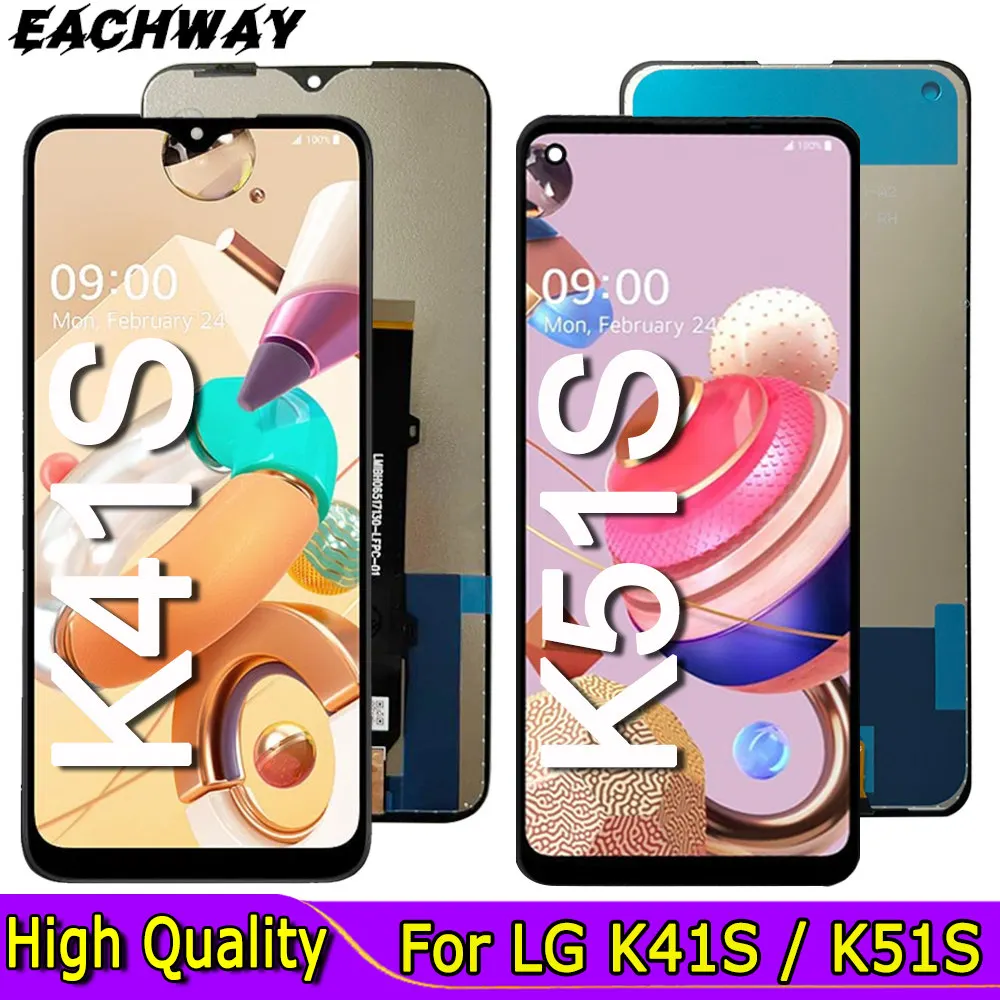 Протестирован для LG K51S LCD K41S дисплей LMK410EMW кодирующий преобразователь сенсорного экрана в сборе Замена LMK510EMW LCD для LG K41s ЖК-экран