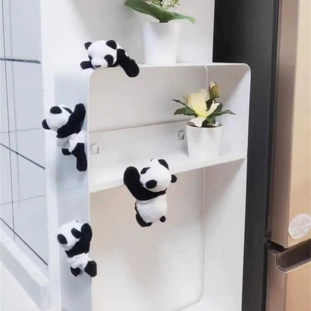

Plush Panda Doll Gift Creative Panda Refrigerator Sticker Strong Magnet Refrigerator Sticker Home Decor Souvenir Home Decoration