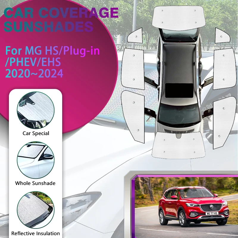 

Car Full Coverage Sunshades For MG HS Plug-in PHEV EHS AS23 2020~2024 Sun Proof Pads Sunscreen Window Sunshade Cover Accessories