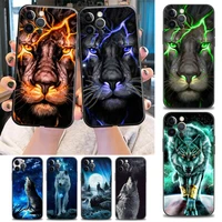 the wolf lion phone case for iphone 5 6 s 7 8 plus se 3 2020 2022 11 12 13 pro xs max mini xr x s case black soft silicone cover