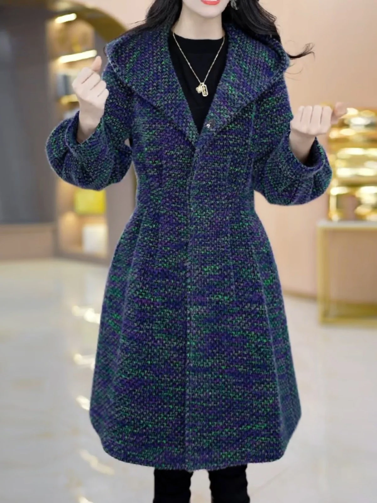 Woolen Jacket Women Autumn and Winter 2024 New Popular Thickened Quilted Lady Brand Mid-Length High-Grade Coat |