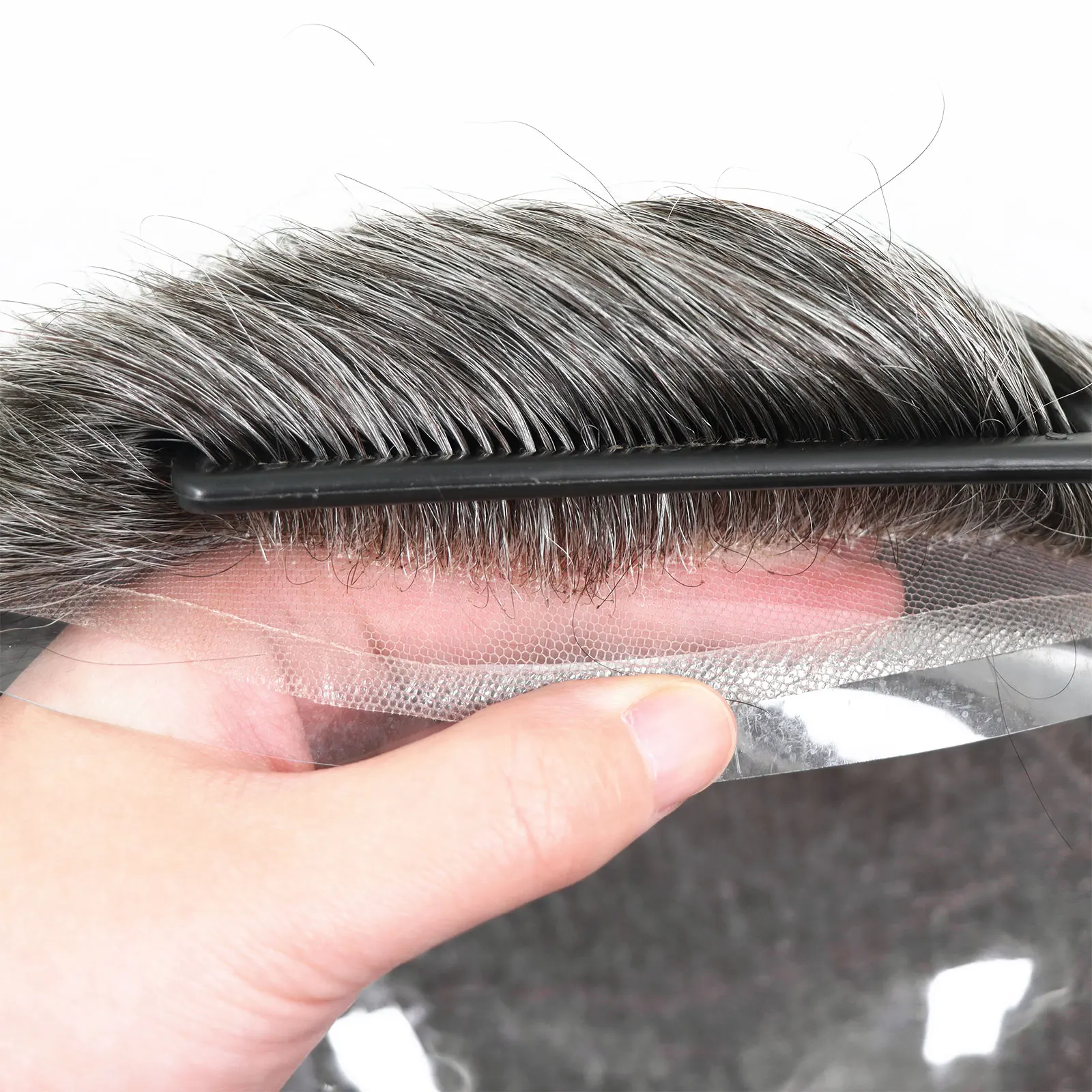 Роскошный блог Remy Hair Протез для мужчин Индийский парик с одним узлом из