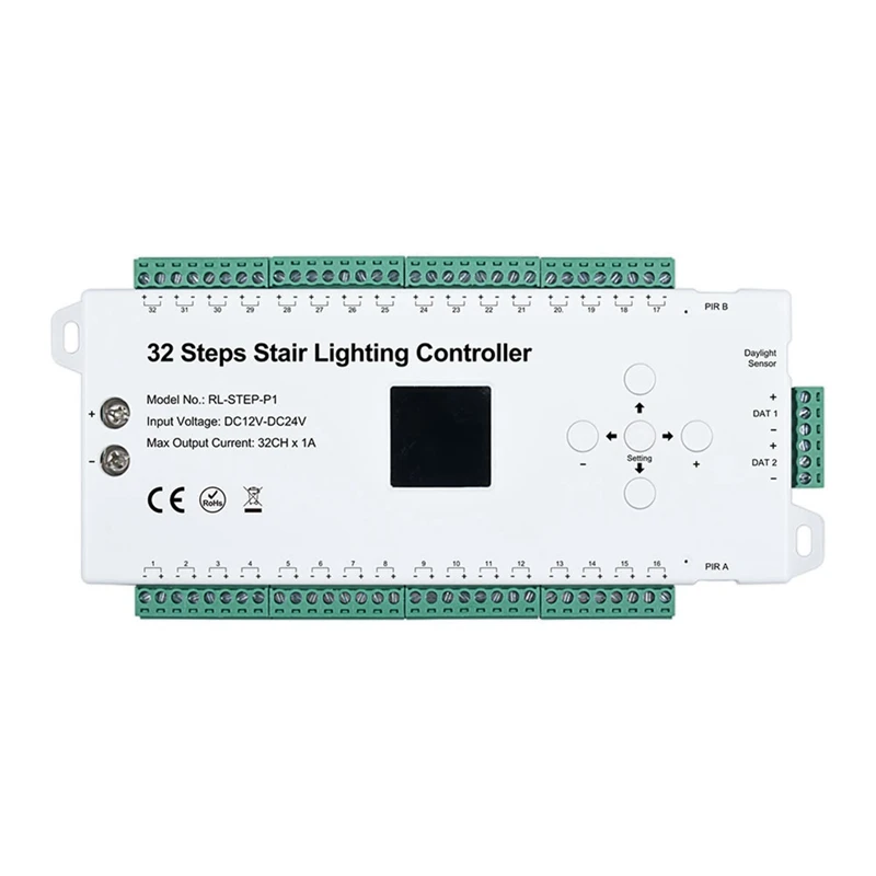Sensor Stair Controller 32 Steps 2-In-1 Tread Plus Running Water Light Panel Switch Human Infrared