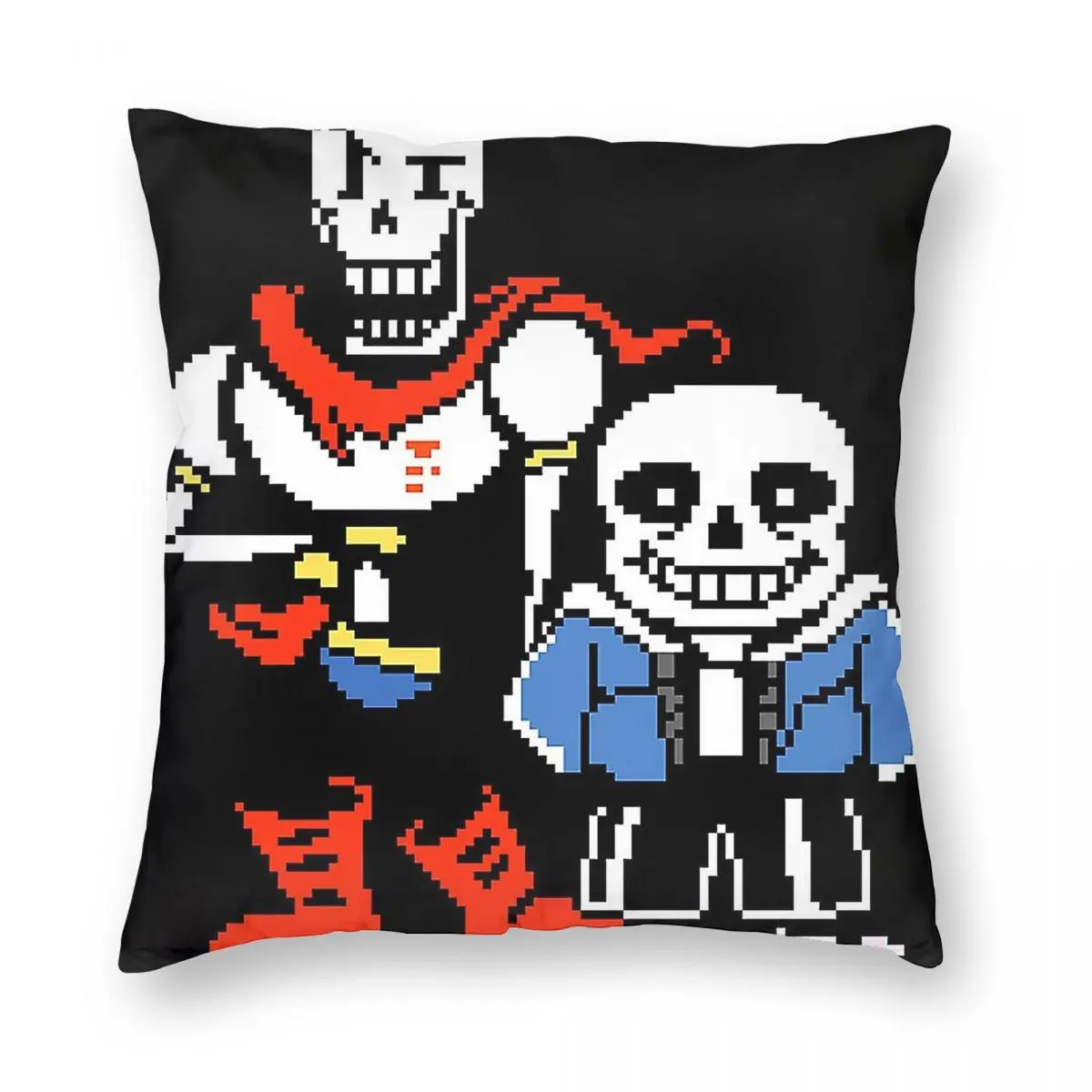 Фото Квадратная наволочка Sans And Papyrus Undertale из полиэстера, льна и бархата с узором, на молнии, декоративная наволочка для дивана, чехол для подушки №5