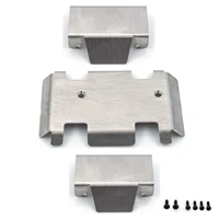 3 pcs stainless steel chassis armor protector differential lock armor plate for 110 ex86190 rc car accessories upgrade