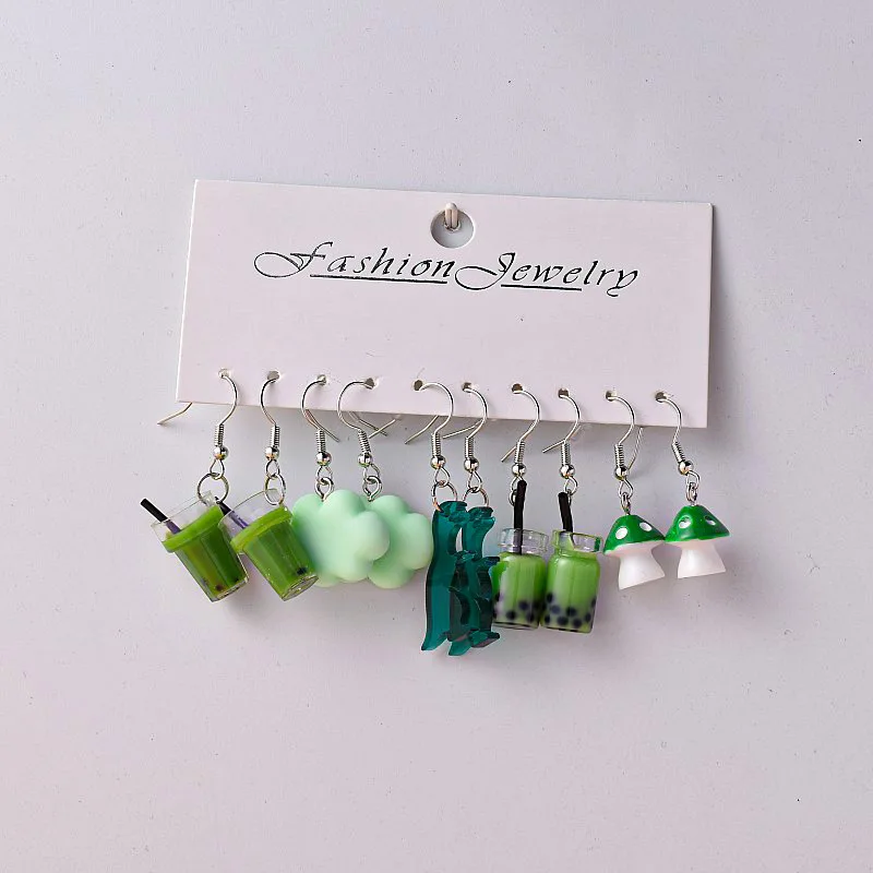 Novel Small Dinosaur Charms Earrings Fashion Pendant Jewelry Accessories Dangle Earrings for Women Girls Birthday Party Gifts