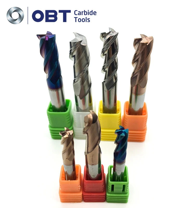 

OBT Carbide High Quality CNC Factory Price HRC45 HRC55 HRC63 Fresas Milling Cutting Tools 2F Ball Nose Cutter 4F Square Endmill