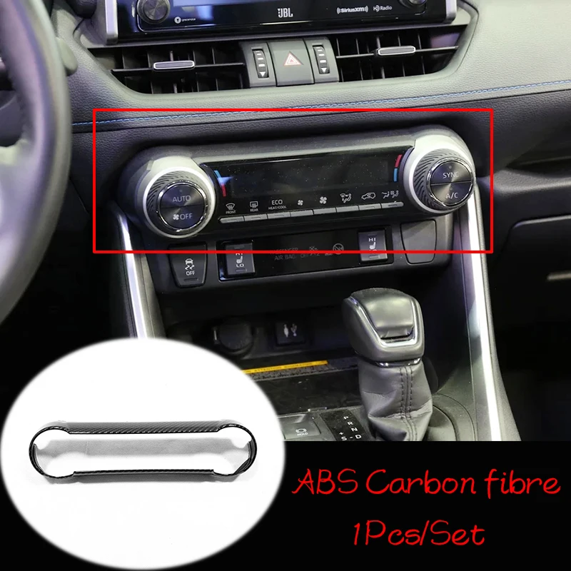 

For Toyota RAV4 2019 2020 ABS Carbon fibre Car Central Control air conditioner Switch panel decoration Cover Trim Car styling