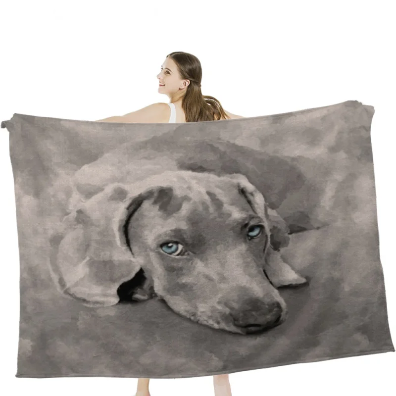 

Собака Веймаранер смешанные Медиа пледы мягкое бархатное одеяло постельное белье для кемпинга холодный кинотеатр или путешествия