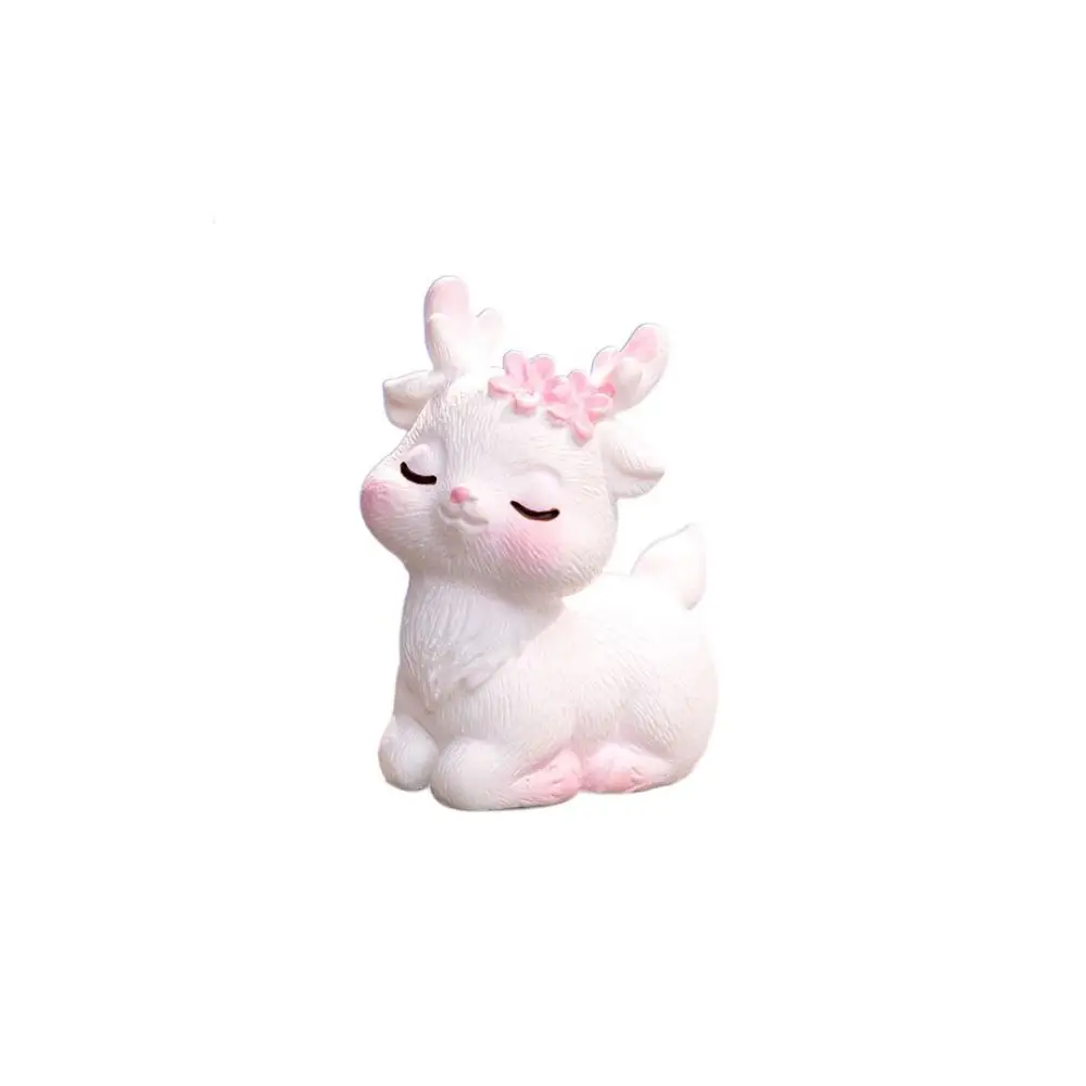 

Мини-статуя розового оленя из смолы