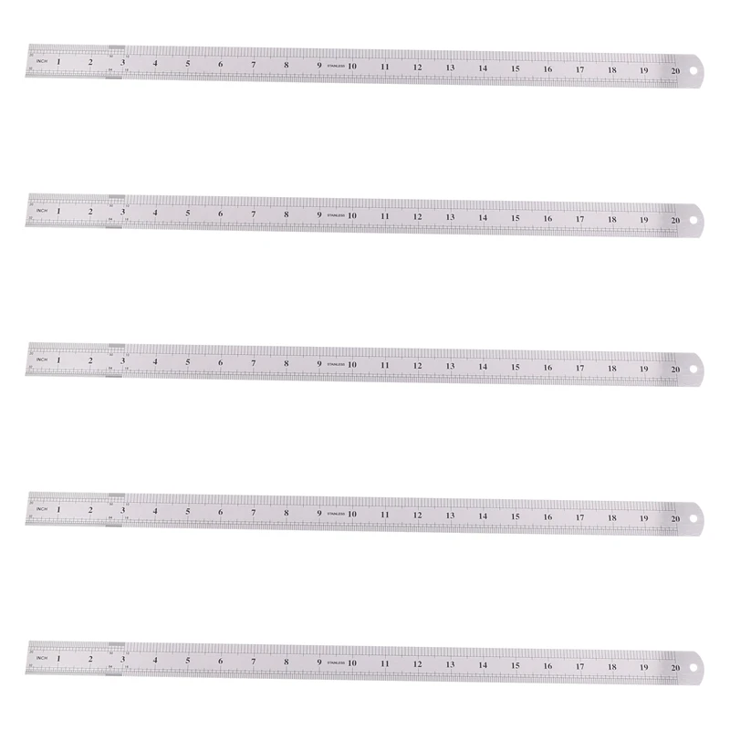 

5X Groove Right Stainless Steel Metric Ruler 50 Cm Stainless Metric Ruler