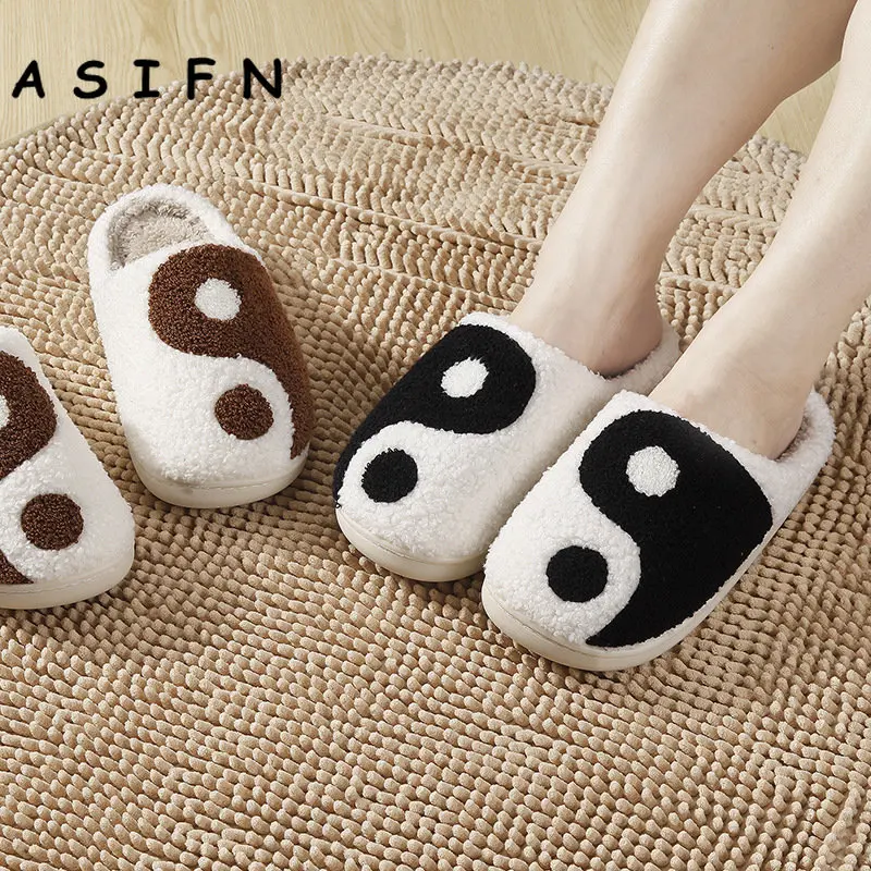 

ASIFN New Style Comfortable Home Tai Chi Warm Winter Cotton Slippers Couple Men Women Soft-soled Shoes Thickened Non-slip