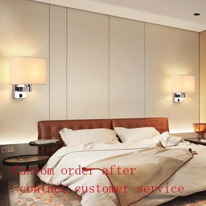 

European creative design square LED wall lamp modern simple bedroom bedside reading lamp home decorative lamp