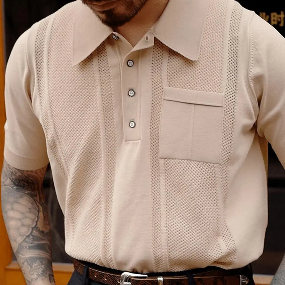 Рубашка мужская однотонная с коротким рукавом удобная однобортная деловая