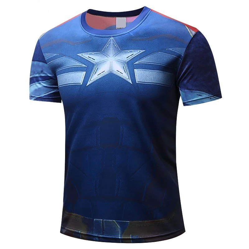 

Hot Captain America Tshirt 2023 New Print T Shirt Mens Short Sleeve Inspired Comic Book Superhero Printed T-Shirt