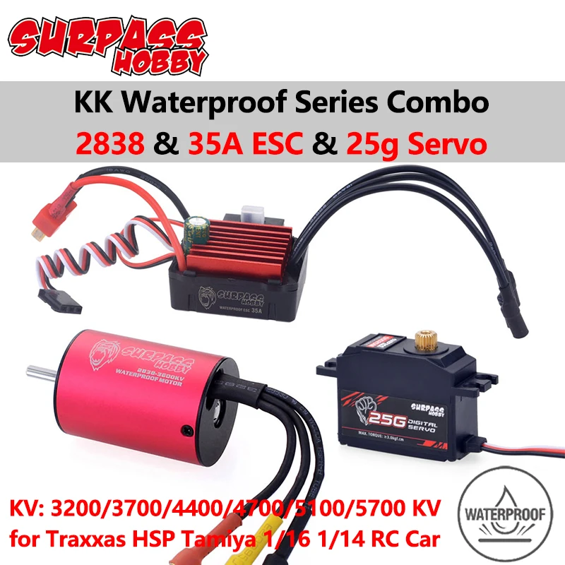 Surpass Hobby комбинированный водонепроницаемый ESC бесщеточный двигатель 2838 3200/3600/4400KV