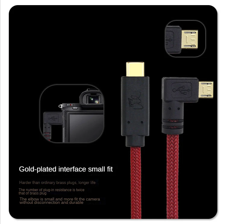 

Type-C to Micro online shooting data line is suitable for SONY a7r2 a6300 a6500 3M 5M 8M 10M