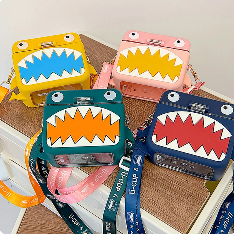 Милая детская чашка для воды в виде акулы соломенная бутылка детского сада и